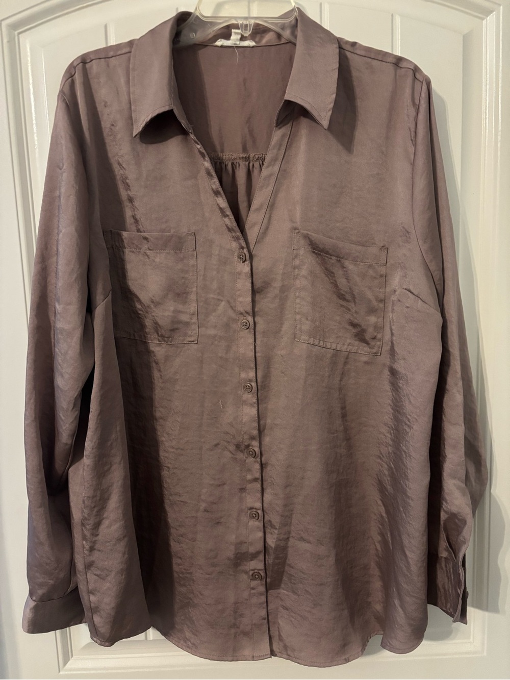 Maurices Mauve Relaxed Button-Down Shirt